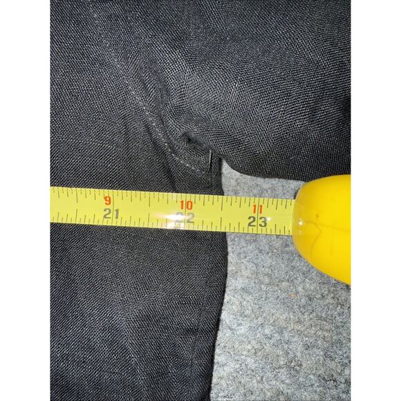 Brandini 100% Linen Short Sleeve Button Down Shirt Black Office Men M Dress Gorp - Picture 4 of 8